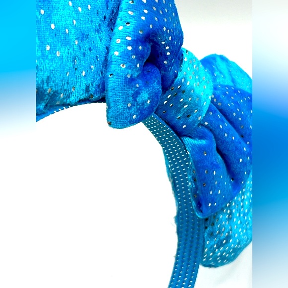 Handmade Blue Shiny Mickey Mouse Ears on Blue Headband - Picture 9 of 11